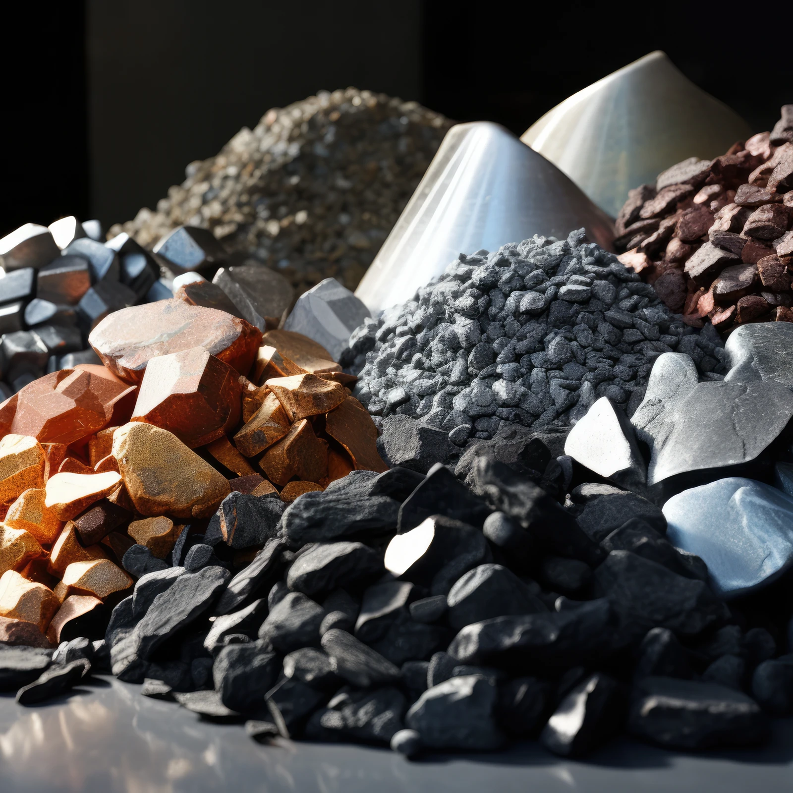 Piles Of Rare Earth Elements Mined And Refined