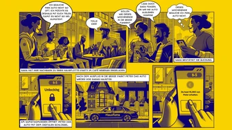 Hausflotte Comic gelb